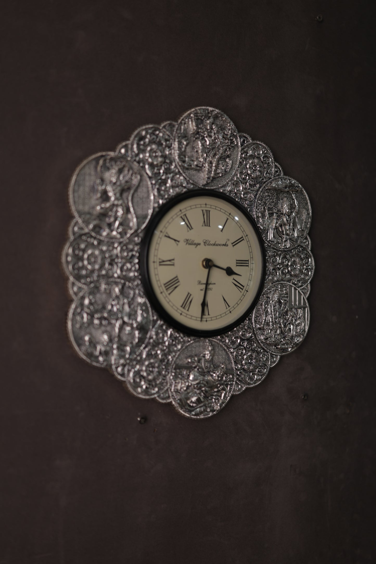 Shri Krishna Kalachakra Silver Wall Clock