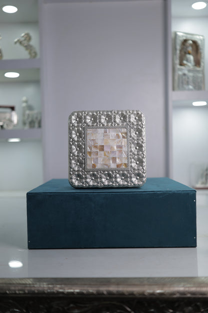 Floral Ishwar Aasan Silver Chowki