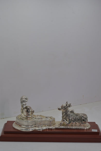 Silver Shiv Nandi Idol
