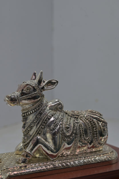 Silver Shiv Nandi Idol
