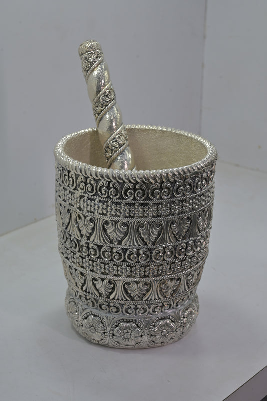 Carved Silver Khalbatta Set