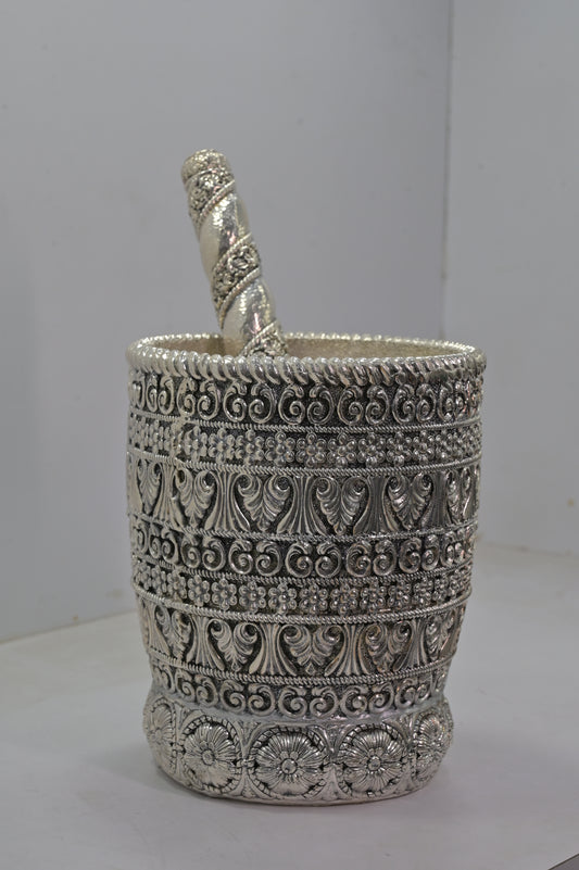 Carved Silver Khalbatta Set