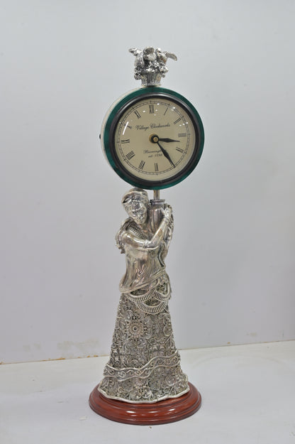 Heritage Lady Silver Table Clock