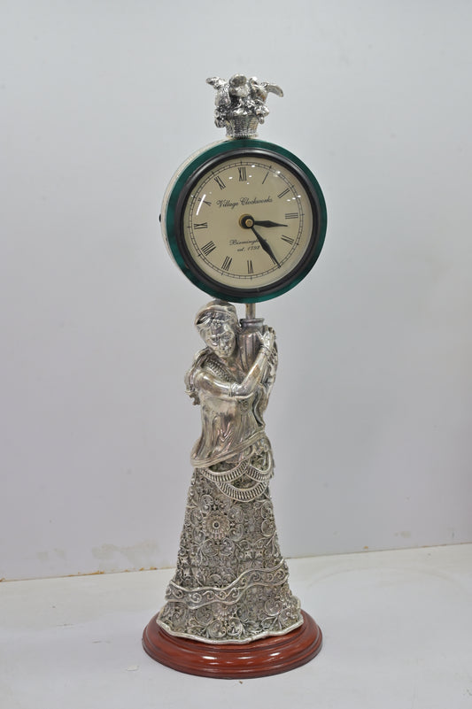 Heritage Lady Silver Table Clock
