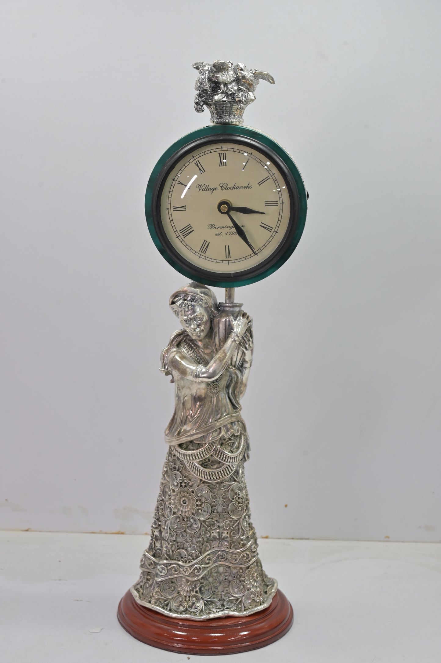 Heritage Lady Silver Table Clock