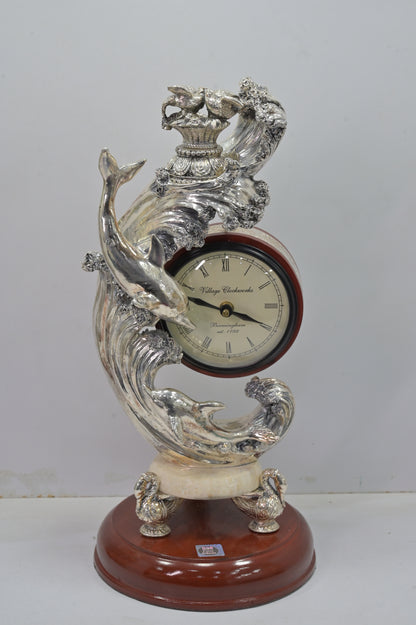 Majestic Ocean Silver Table Clock