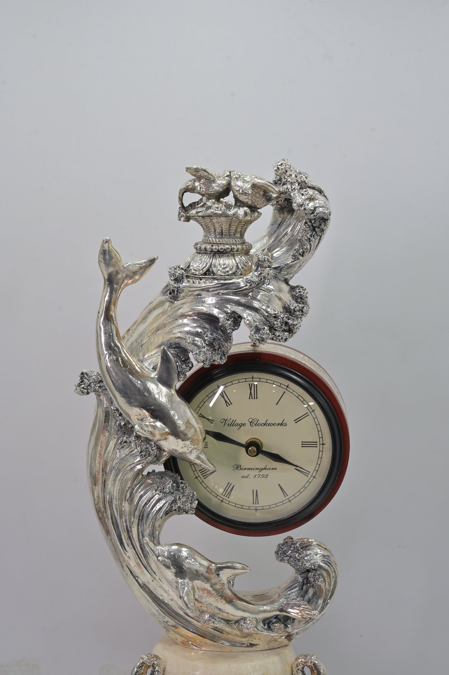 Majestic Ocean Silver Table Clock
