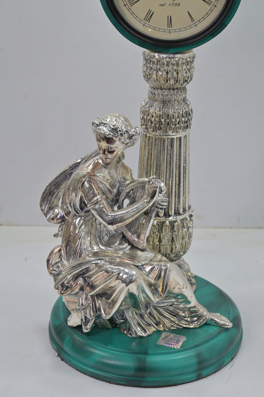 Elegant Harmony Silver Decor Clock