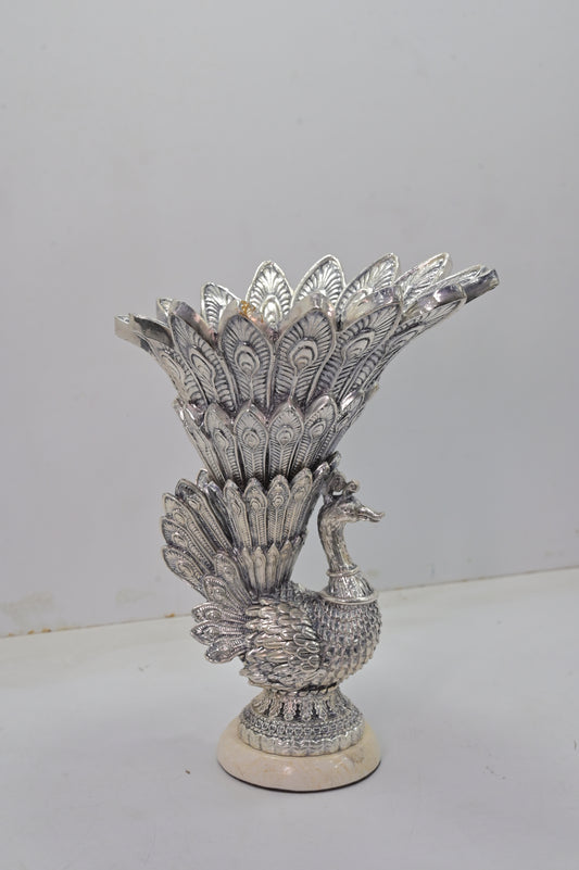 Heritage Peacock Silver Decor