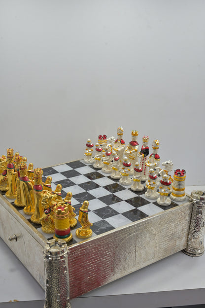 Royal Kingdom Silver Chess Set