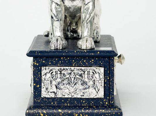 Silver Guardian Lion Storage Box